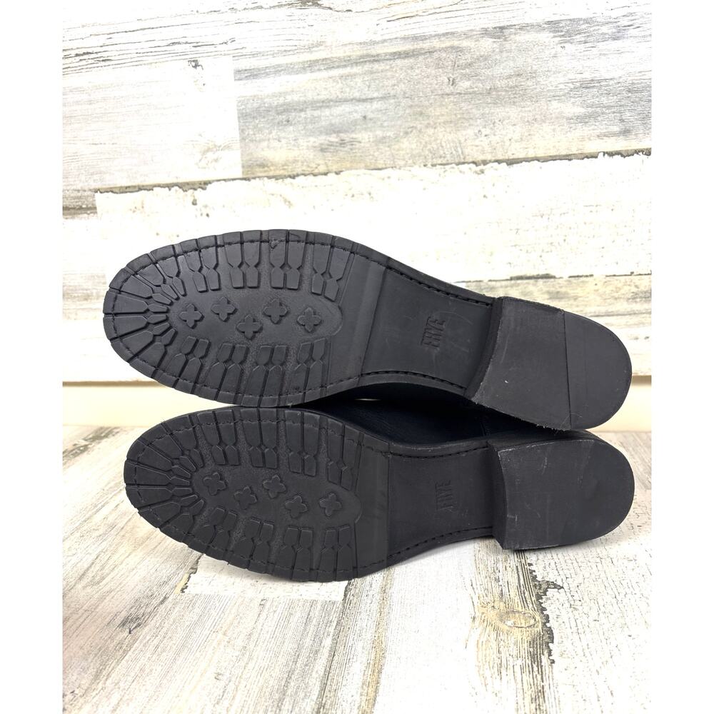 Frye Womens 12 Melissa Black Leather Slip On Lug Low Heel Chelsea Ankle Boots - Picture 7 of 9